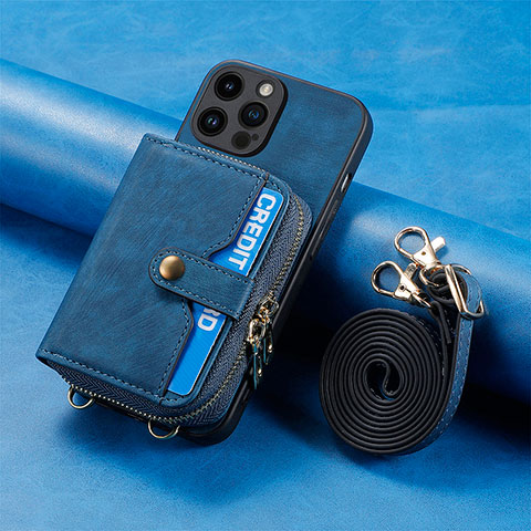 Funda Silicona Carcasa Ultrafina Goma con Magnetico S09D para Apple iPhone 13 Pro Azul