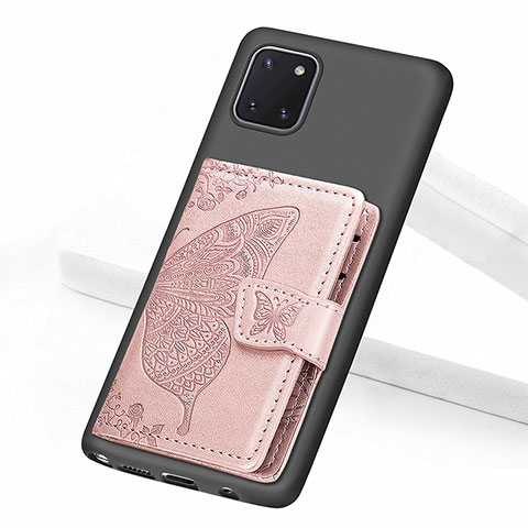 Funda Silicona Carcasa Ultrafina Goma con Magnetico S09D para Samsung Galaxy A81 Rosa