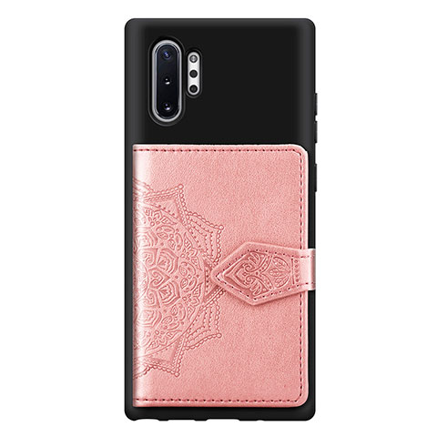 Funda Silicona Carcasa Ultrafina Goma con Magnetico S09D para Samsung Galaxy Note 10 Plus 5G Rosa