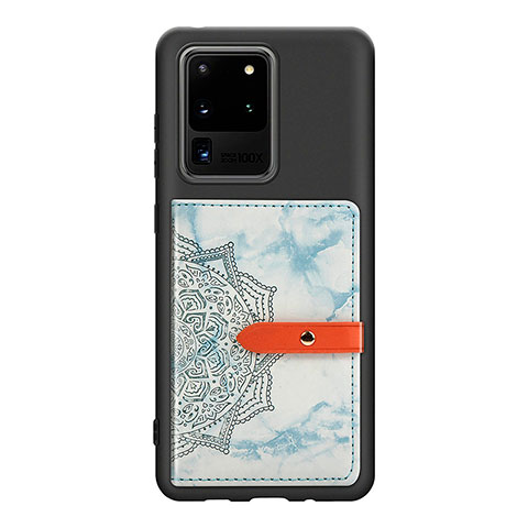 Funda Silicona Carcasa Ultrafina Goma con Magnetico S09D para Samsung Galaxy S20 Ultra 5G Azul