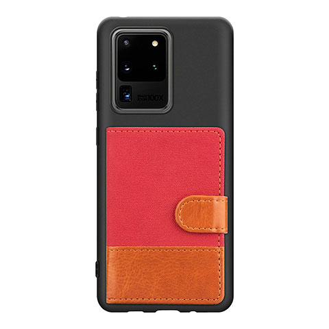 Funda Silicona Carcasa Ultrafina Goma con Magnetico S10D para Samsung Galaxy S20 Ultra 5G Rojo