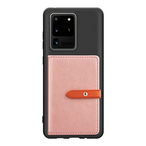 Funda Silicona Carcasa Ultrafina Goma con Magnetico S12D para Samsung Galaxy S20 Ultra 5G Rosa