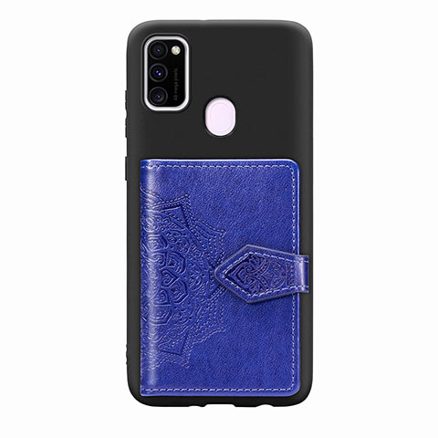 Funda Silicona Carcasa Ultrafina Goma con Magnetico S13D para Samsung Galaxy M21 Azul