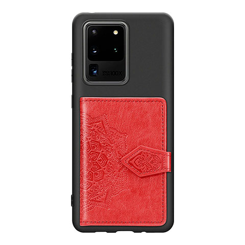 Funda Silicona Carcasa Ultrafina Goma con Magnetico S13D para Samsung Galaxy S20 Ultra 5G Rojo