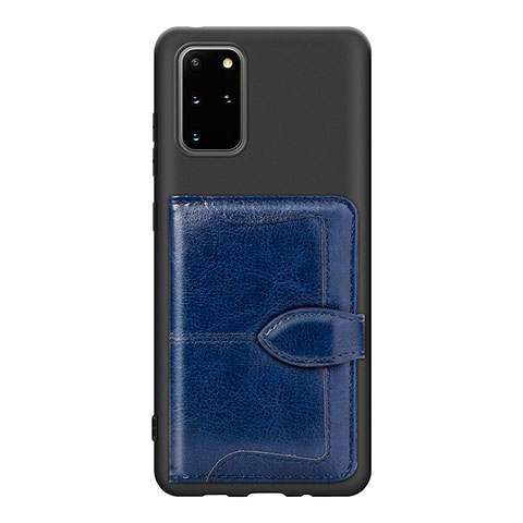 Funda Silicona Carcasa Ultrafina Goma con Magnetico S14D para Samsung Galaxy S20 Plus Azul