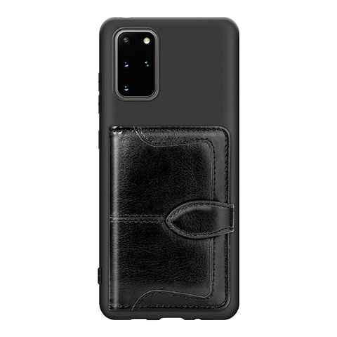 Funda Silicona Carcasa Ultrafina Goma con Magnetico S14D para Samsung Galaxy S20 Plus Negro
