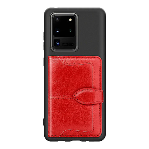Funda Silicona Carcasa Ultrafina Goma con Magnetico S14D para Samsung Galaxy S20 Ultra Rojo