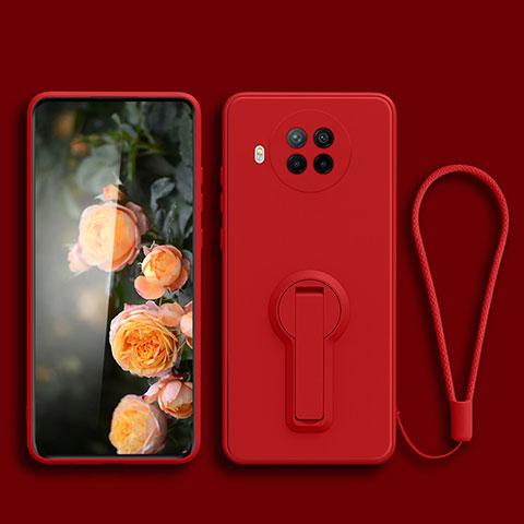 Funda Silicona Carcasa Ultrafina Goma con Soporte para Xiaomi Mi 10T Lite 5G Rojo