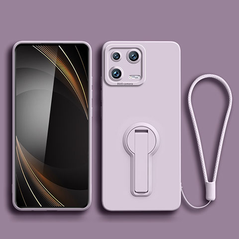 Funda Silicona Carcasa Ultrafina Goma con Soporte para Xiaomi Mi 13 5G Purpura Claro