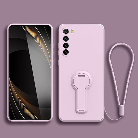 Funda Silicona Carcasa Ultrafina Goma con Soporte para Xiaomi Redmi Note 8 (2021) Purpura Claro