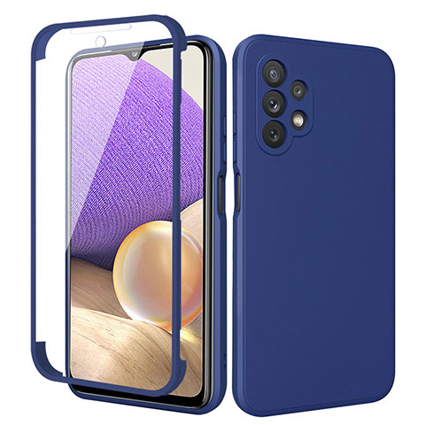 Funda Silicona Carcasa Ultrafina Goma Frontal y Trasera 360 Grados MJ1 para Samsung Galaxy M32 5G Azul