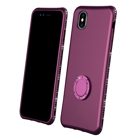 Funda Silicona Carcasa Ultrafina Goma Frontal y Trasera 360 Grados para Apple iPhone Xs Max Morado