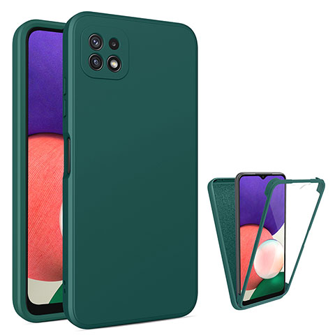 Funda Silicona Carcasa Ultrafina Goma Frontal y Trasera 360 Grados para Samsung Galaxy A22 5G Verde