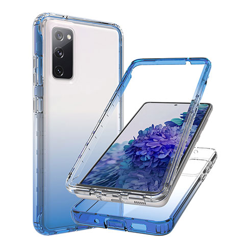 Funda Silicona Carcasa Ultrafina Transparente Goma Frontal y Trasera 360 Grados Gradiente JX1 para Samsung Galaxy S20 FE (2022) 5G Azul