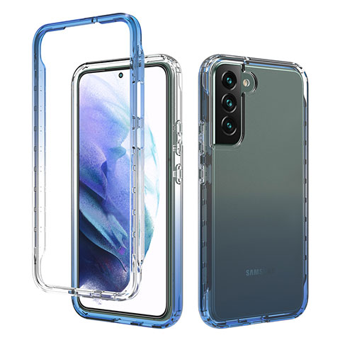 Funda Silicona Carcasa Ultrafina Transparente Goma Frontal y Trasera 360 Grados Gradiente M01 para Samsung Galaxy S21 Plus 5G Azul