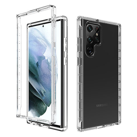 Funda Silicona Carcasa Ultrafina Transparente Goma Frontal y Trasera 360 Grados Gradiente M01 para Samsung Galaxy S21 Ultra 5G Claro
