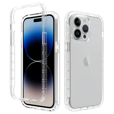 Funda Silicona Carcasa Ultrafina Transparente Goma Frontal y Trasera 360 Grados Gradiente para Apple iPhone 14 Pro Claro