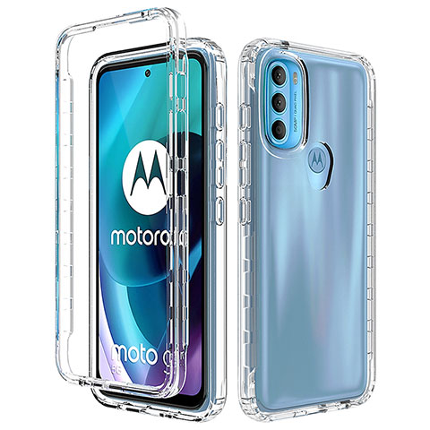 Funda Silicona Carcasa Ultrafina Transparente Goma Frontal y Trasera 360 Grados Gradiente para Motorola Moto G71 5G Claro