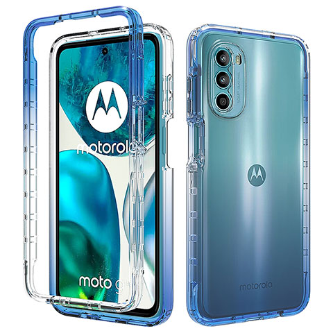 Funda Silicona Carcasa Ultrafina Transparente Goma Frontal y Trasera 360 Grados Gradiente para Motorola Moto G82 5G Azul