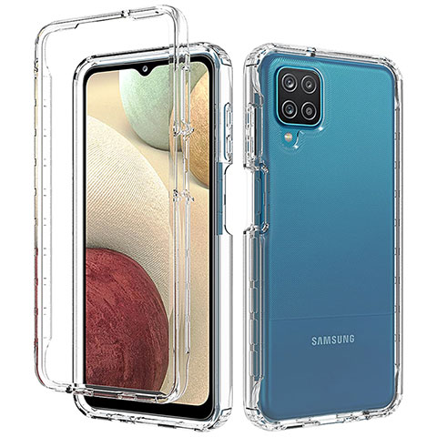 Funda Silicona Carcasa Ultrafina Transparente Goma Frontal y Trasera 360 Grados Gradiente para Samsung Galaxy A12 Nacho Claro