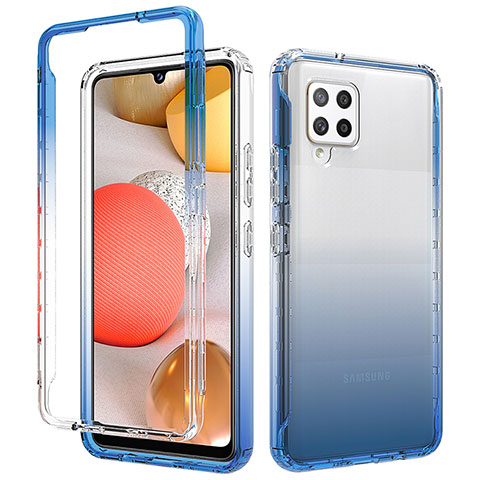Funda Silicona Carcasa Ultrafina Transparente Goma Frontal y Trasera 360 Grados Gradiente para Samsung Galaxy A42 5G Azul