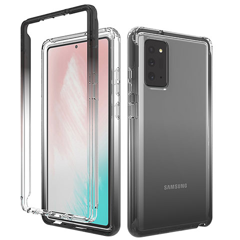 Funda Silicona Carcasa Ultrafina Transparente Goma Frontal y Trasera 360 Grados Gradiente para Samsung Galaxy Note 20 5G Gris Oscuro