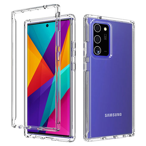Funda Silicona Carcasa Ultrafina Transparente Goma Frontal y Trasera 360 Grados Gradiente para Samsung Galaxy Note 20 Ultra 5G Claro