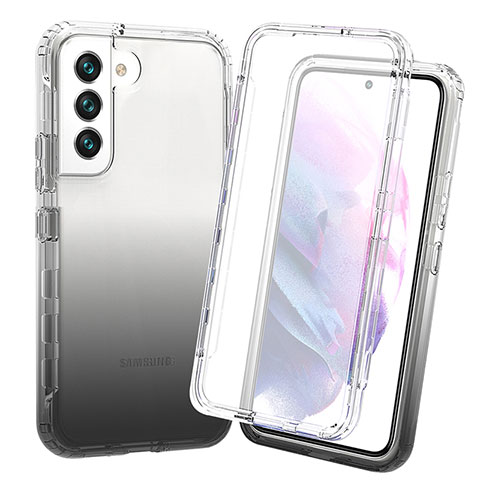 Funda Silicona Carcasa Ultrafina Transparente Goma Frontal y Trasera 360 Grados Gradiente para Samsung Galaxy S21 Plus 5G Negro