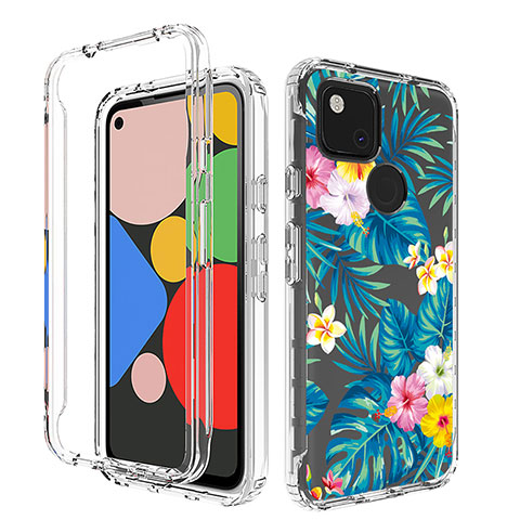 Funda Silicona Carcasa Ultrafina Transparente Goma Frontal y Trasera 360 Grados para Google Pixel 4a Azul Cielo