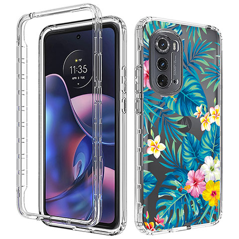 Funda Silicona Carcasa Ultrafina Transparente Goma Frontal y Trasera 360 Grados para Motorola Moto Edge (2022) 5G Azul Cielo