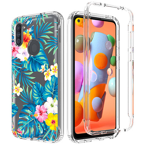 Funda Silicona Carcasa Ultrafina Transparente Goma Frontal y Trasera 360 Grados para Samsung Galaxy A11 Azul Cielo