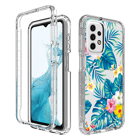 Funda Silicona Carcasa Ultrafina Transparente Goma Frontal y Trasera 360 Grados para Samsung Galaxy A23 5G Azul Cielo