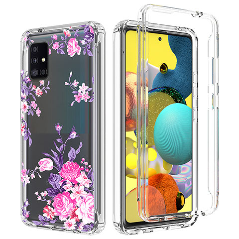 Funda Silicona Carcasa Ultrafina Transparente Goma Frontal y Trasera 360 Grados para Samsung Galaxy A51 5G Rosa