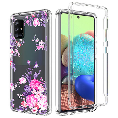 Funda Silicona Carcasa Ultrafina Transparente Goma Frontal y Trasera 360 Grados para Samsung Galaxy A71 5G Rosa