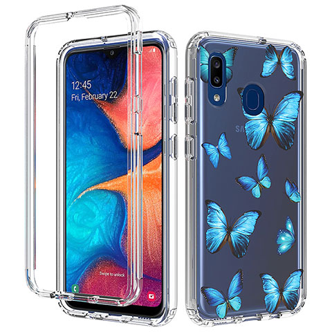 Funda Silicona Carcasa Ultrafina Transparente Goma Frontal y Trasera 360 Grados para Samsung Galaxy M10S Azul