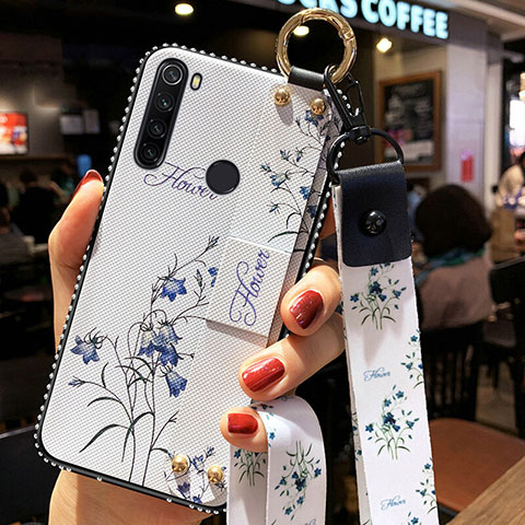 Funda Silicona Gel Goma Flores Carcasa K02 para Xiaomi Redmi Note 8 Blanco