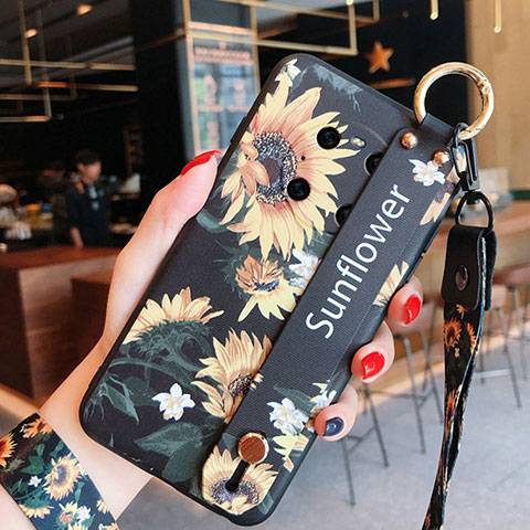 Funda Silicona Gel Goma Flores Carcasa para Huawei Mate 40 Amarillo