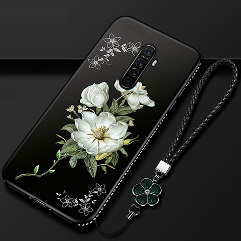 Funda Silicona Gel Goma Flores Carcasa para Oppo Reno Ace Blanco