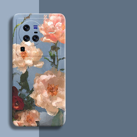 Funda Silicona Gel Goma Flores Carcasa para Vivo X80 Pro 5G Multicolor