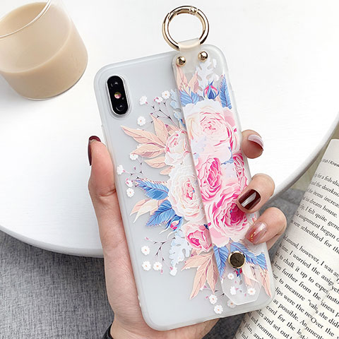 Funda Silicona Gel Goma Flores Carcasa S02 para Apple iPhone Xs Multicolor