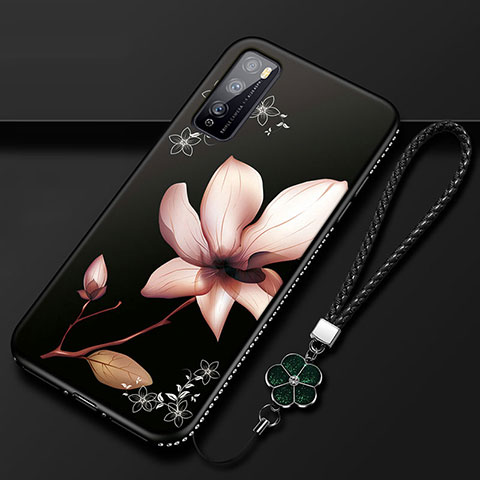 Funda Silicona Gel Goma Flores Carcasa S02 para Huawei Enjoy 20 Pro 5G Marron