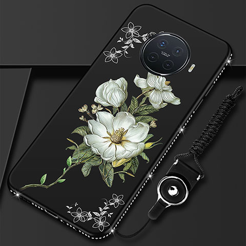 Funda Silicona Gel Goma Flores Carcasa S02 para Oppo Ace2 Blanco