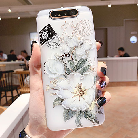 Funda Silicona Gel Goma Flores Carcasa S02 para Samsung Galaxy A90 4G Verde