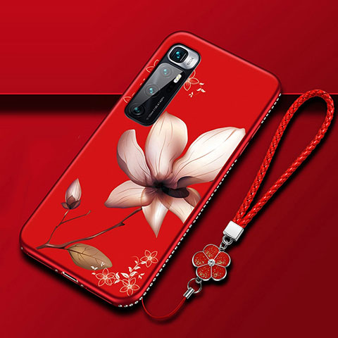 Funda Silicona Gel Goma Flores Carcasa S03 para Xiaomi Mi 10 Ultra Rosa