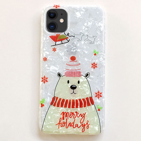 Funda Silicona Gel Goma Navidad Carcasa para Apple iPhone 11 Blanco