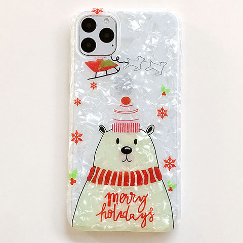 Funda Silicona Gel Goma Navidad Carcasa para Apple iPhone 11 Pro Max Blanco