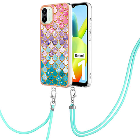 Funda Silicona Gel Goma Patron de Moda Carcasa con Acollador Cordon Lanyard YB3 para Xiaomi Redmi A2 Vistoso