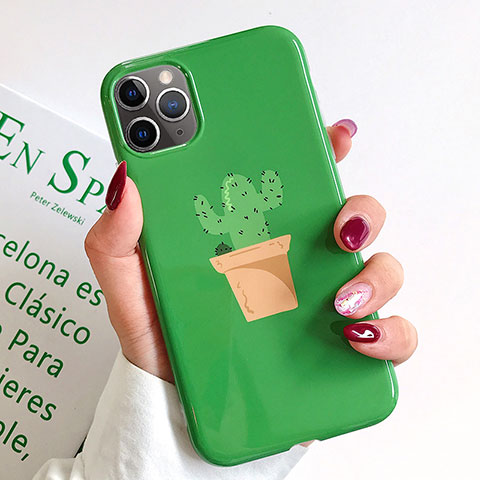 Funda Silicona Gel Goma Patron de Moda Carcasa H01 para Apple iPhone 11 Pro Verde