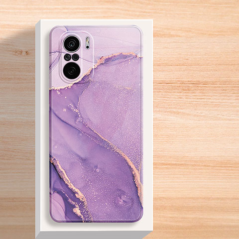 Funda Silicona Gel Goma Patron de Moda Carcasa para Xiaomi Poco F3 5G Morado