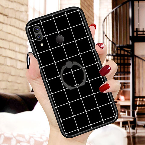 Funda Silicona Gel Goma Patron de Moda Carcasa S02 para Huawei Nova 3e Negro